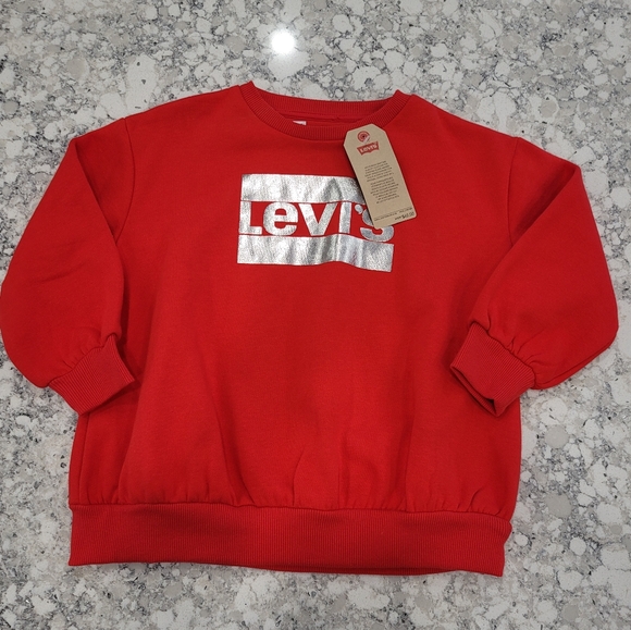 Levi's Other - NWT Levi's Kid's Sweatshirt, Red With Shiny Logo Size 4
